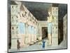 Interior of Rameses' Temple at Abu Simbel (Coloured Etching)-European School-Mounted Giclee Print