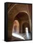 Interior of Red Sandstone Mosque at the Taj Mahal, Agra, Uttar Pradesh-Annie Owen-Framed Stretched Canvas