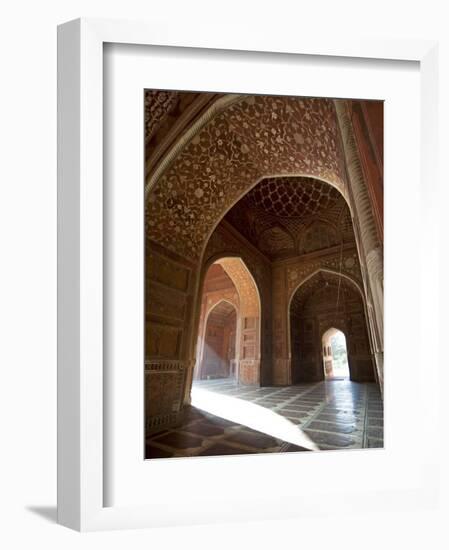 Interior of Red Sandstone Mosque at the Taj Mahal, Agra, Uttar Pradesh-Annie Owen-Framed Photographic Print