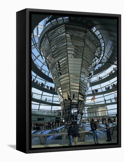 Interior of Reichstag Building, Designed by Norman Foster, Berlin, Germany, Europe-Morandi Bruno-Framed Stretched Canvas
