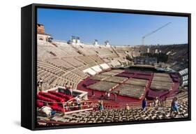 Interior of Roman Arena, Verona, UNESCO World Heritage Site, Veneto, Italy, Europe-Nico-Framed Stretched Canvas