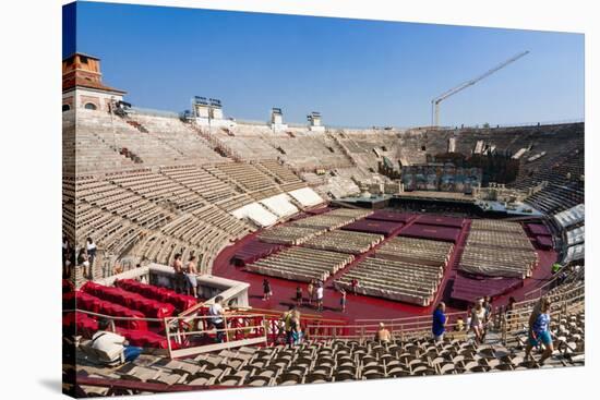 Interior of Roman Arena, Verona, UNESCO World Heritage Site, Veneto, Italy, Europe-Nico-Stretched Canvas