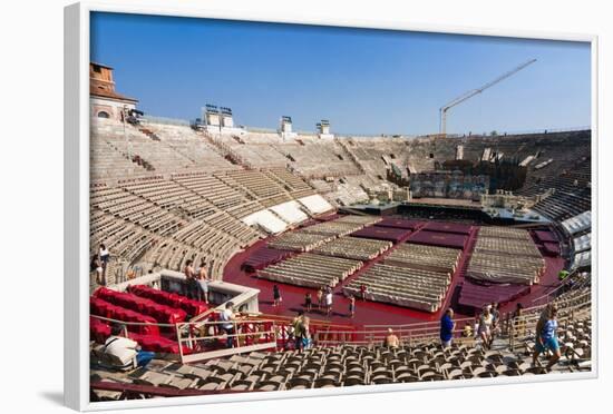 Interior of Roman Arena, Verona, UNESCO World Heritage Site, Veneto, Italy, Europe-Nico-Framed Photographic Print