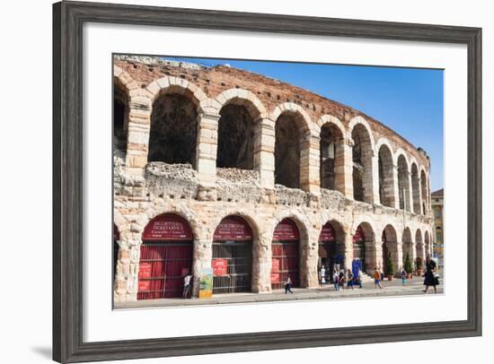 Interior of Roman Arena, Verona, UNESCO World Heritage Site, Veneto, Italy, Europe-Nico-Framed Photographic Print