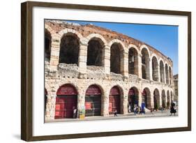 Interior of Roman Arena, Verona, UNESCO World Heritage Site, Veneto, Italy, Europe-Nico-Framed Photographic Print