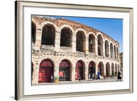 Interior of Roman Arena, Verona, UNESCO World Heritage Site, Veneto, Italy, Europe-Nico-Framed Photographic Print