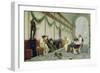 Interior of Roman Building with Figures, c.1880-Ettore Forti-Framed Giclee Print