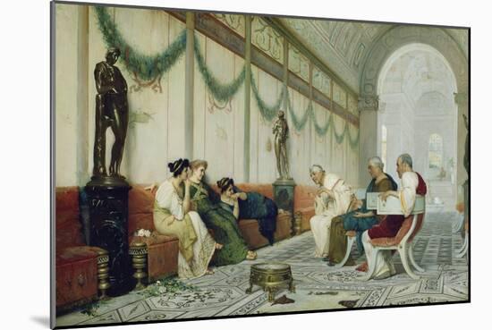 Interior of Roman Building with Figures, c.1880-Ettore Forti-Mounted Giclee Print