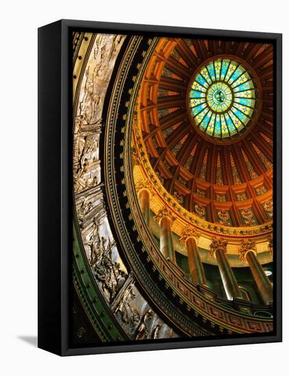 Interior of Rotunda of State Capitol Building, Springfield, United States of America-Richard Cummins-Framed Stretched Canvas