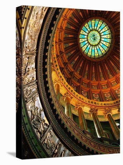 Interior of Rotunda of State Capitol Building, Springfield, United States of America-Richard Cummins-Stretched Canvas