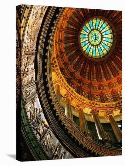 Interior of Rotunda of State Capitol Building, Springfield, United States of America-Richard Cummins-Stretched Canvas