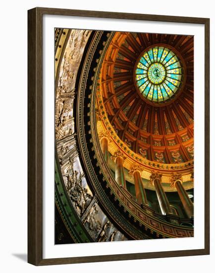 Interior of Rotunda of State Capitol Building, Springfield, United States of America-Richard Cummins-Framed Premium Photographic Print