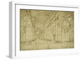 Interior of Saint Peter's Basilica, 17th century-Unknown-Framed Art Print