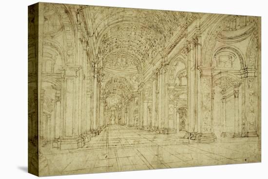 Interior of Saint Peter's Basilica, 17th century-Unknown-Stretched Canvas