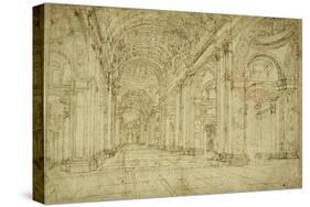 Interior of Saint Peter's Basilica, 17th century-Unknown-Stretched Canvas