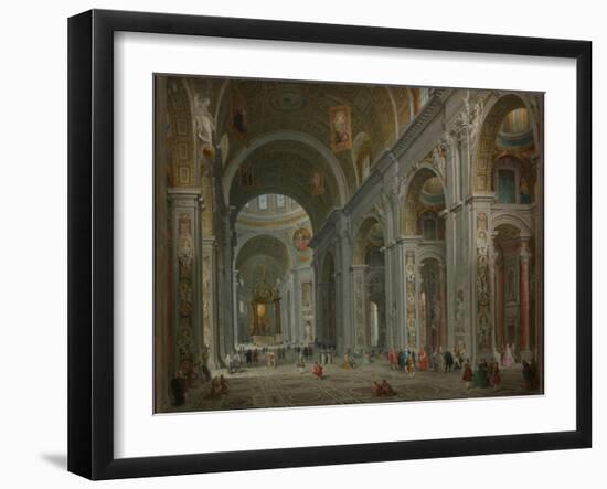 Interior of Saint Peter's, Rome after 1754-Giovanni Paolo Pannini or Panini-Framed Giclee Print