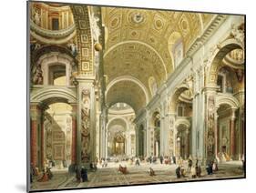 Interior of Saint Peter's Rome, Looking West Towards the Tomb of St. Peter-Giovanni Paolo Panini-Mounted Giclee Print