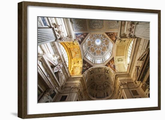 Interior of San Pietro in Banchi Church, Genoa, Liguria, Italy, Europe-Mark Sunderland-Framed Photographic Print