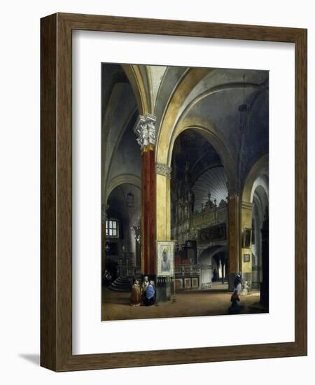 Interior of Sant'Eustorgio before Restoration in 1841-Federico Moja-Framed Giclee Print