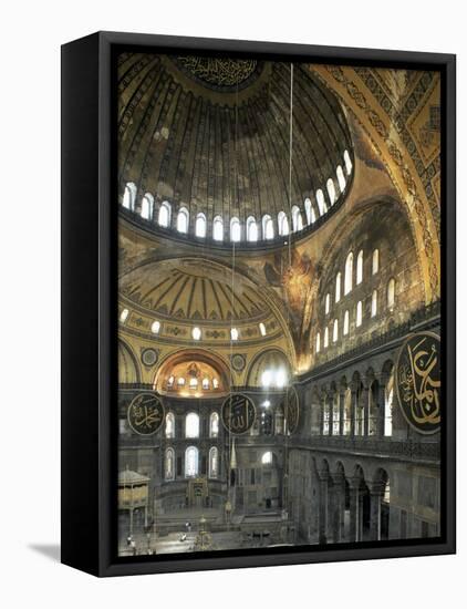 Interior of Santa Sofia (Hagia Sophia) (Aya Sofya), Unesco World Heritage Site, Istanbul, Turkey-Adam Woolfitt-Framed Stretched Canvas