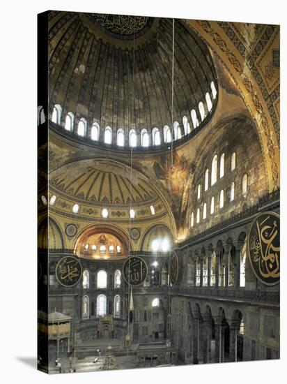 Interior of Santa Sofia (Hagia Sophia) (Aya Sofya), Unesco World Heritage Site, Istanbul, Turkey-Adam Woolfitt-Stretched Canvas