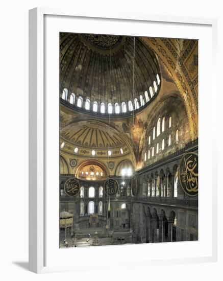 Interior of Santa Sofia (Hagia Sophia) (Aya Sofya), Unesco World Heritage Site, Istanbul, Turkey-Adam Woolfitt-Framed Photographic Print