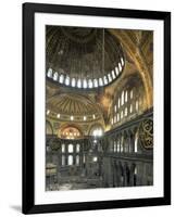 Interior of Santa Sofia (Hagia Sophia) (Aya Sofya), Unesco World Heritage Site, Istanbul, Turkey-Adam Woolfitt-Framed Photographic Print