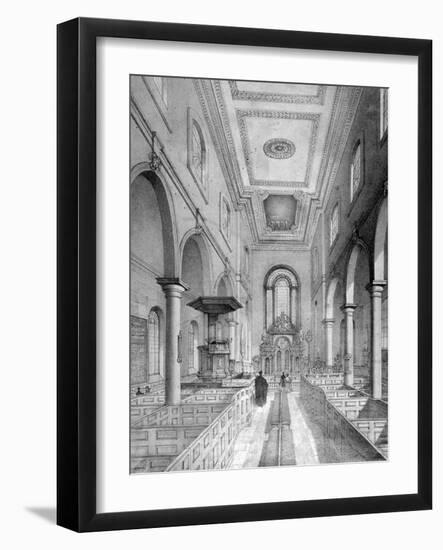 Interior of St Bartholomew-By-The-Exchange, City of London, C1835-Nathaniel Whittock-Framed Giclee Print