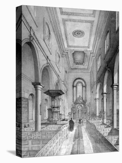 Interior of St Bartholomew-By-The-Exchange, City of London, C1835-Nathaniel Whittock-Stretched Canvas