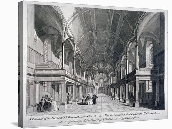 Interior of St Clement Danes Church, Westminster, London, 1751-null-Stretched Canvas