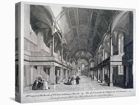 Interior of St Clement Danes Church, Westminster, London, 1751-null-Stretched Canvas