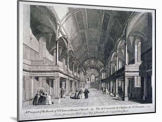 Interior of St Clement Danes Church, Westminster, London, 1751-null-Mounted Giclee Print