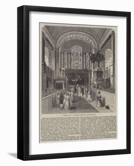 Interior of St George's Church, Hanover-Square-null-Framed Giclee Print