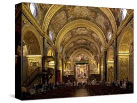 Interior of St. John's Cocathedral, Valletta, Malta, Europe-Nick Servian-Stretched Canvas