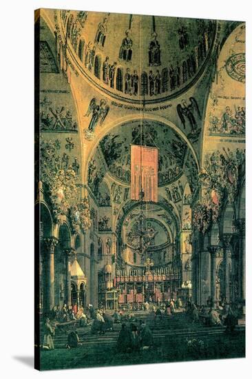 Interior of St. Marks Church, Venice-Canaletto-Stretched Canvas