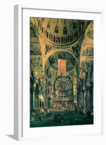 Interior of St. Marks Church, Venice-Canaletto-Framed Art Print