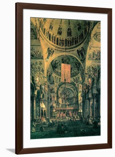 Interior of St. Marks Church, Venice-Canaletto-Framed Art Print