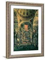 Interior of St. Marks Church, Venice-Canaletto-Framed Art Print