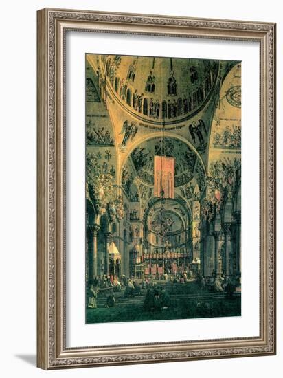 Interior of St. Marks Church, Venice-Canaletto-Framed Art Print