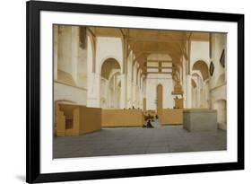 Interior of St Odulphus at Assendelft-Pieter Jansz Saenredam-Framed Premium Giclee Print