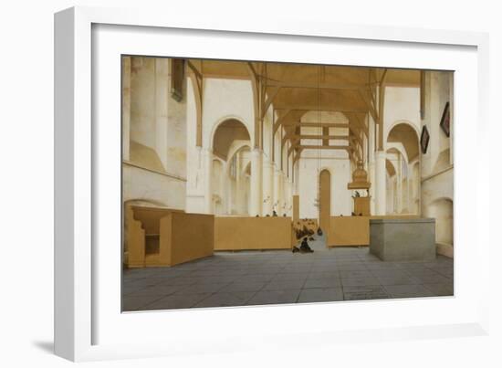 Interior of St Odulphus at Assendelft-Pieter Jansz Saenredam-Framed Art Print