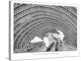 Interior of St Pancras Railway Station, London, 1865-null-Stretched Canvas