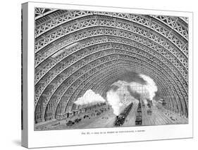 Interior of St Pancras Railway Station, London, 1865-null-Stretched Canvas