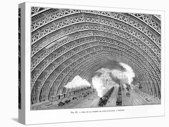 Interior of St Pancras Railway Station, London, 1865-null-Stretched Canvas