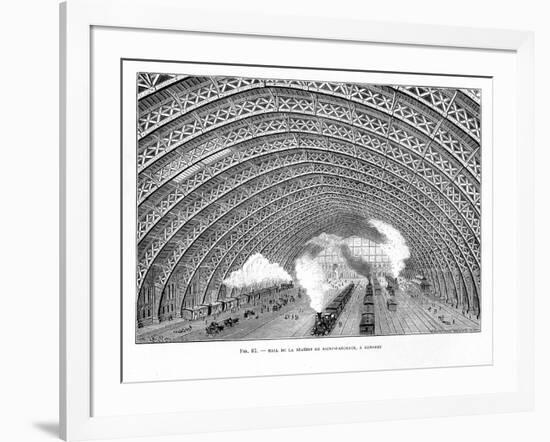 Interior of St Pancras Railway Station, London, 1865-null-Framed Giclee Print