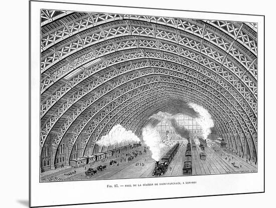 Interior of St Pancras Railway Station, London, 1865-null-Mounted Giclee Print