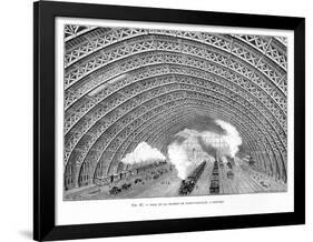 Interior of St Pancras Railway Station, London, 1865-null-Framed Premium Giclee Print