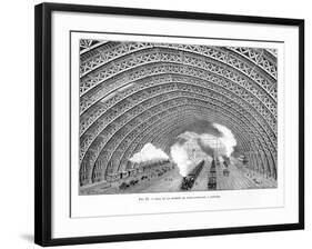 Interior of St Pancras Railway Station, London, 1865-null-Framed Premium Giclee Print