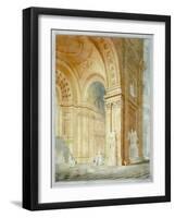 Interior of St Paul's Cathedral, City of London, 1836-null-Framed Giclee Print