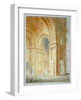 Interior of St Paul's Cathedral, City of London, 1836-null-Framed Giclee Print